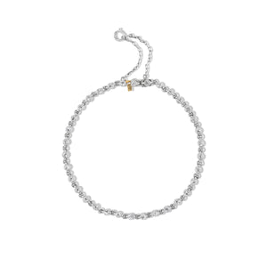 SOLD Vintage Diamond Bezel Link Tennis Bracelet w/ Safety Chain