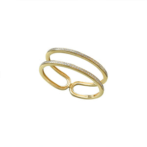 SOLD Vintage Hinged Double Cuff w/ Diamonds
