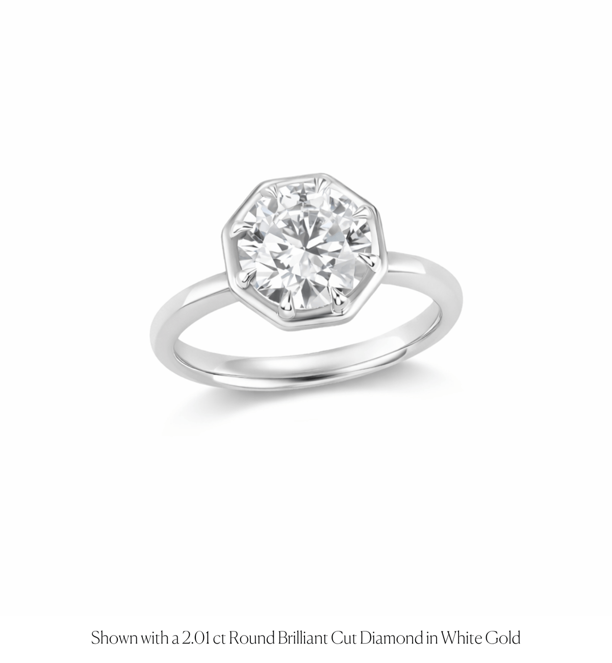 14k solid gold Vow engagement ring with a bezel-set diamond