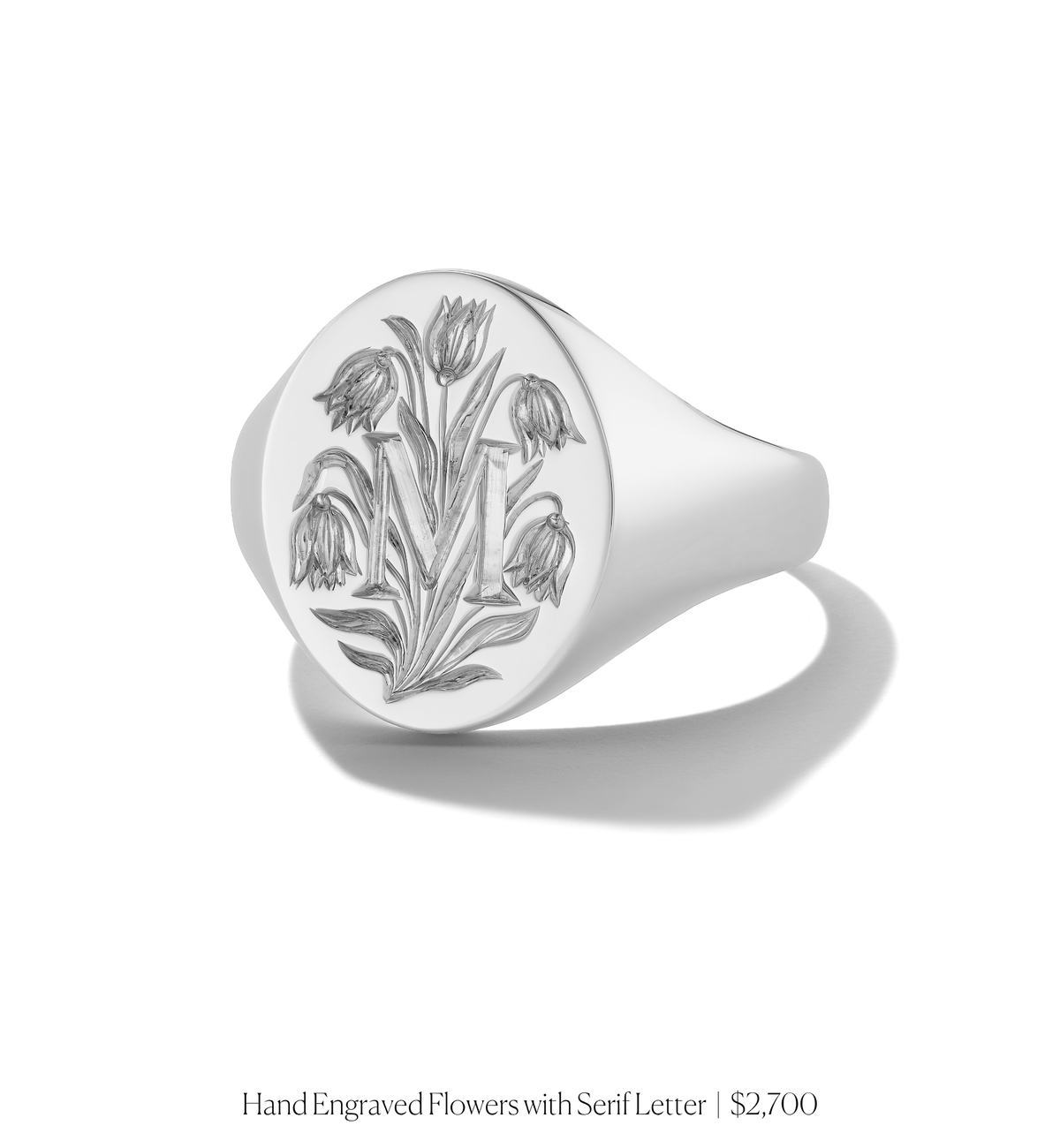 14k solid gold personalized Heritage Signet Ring with custom hand engraving