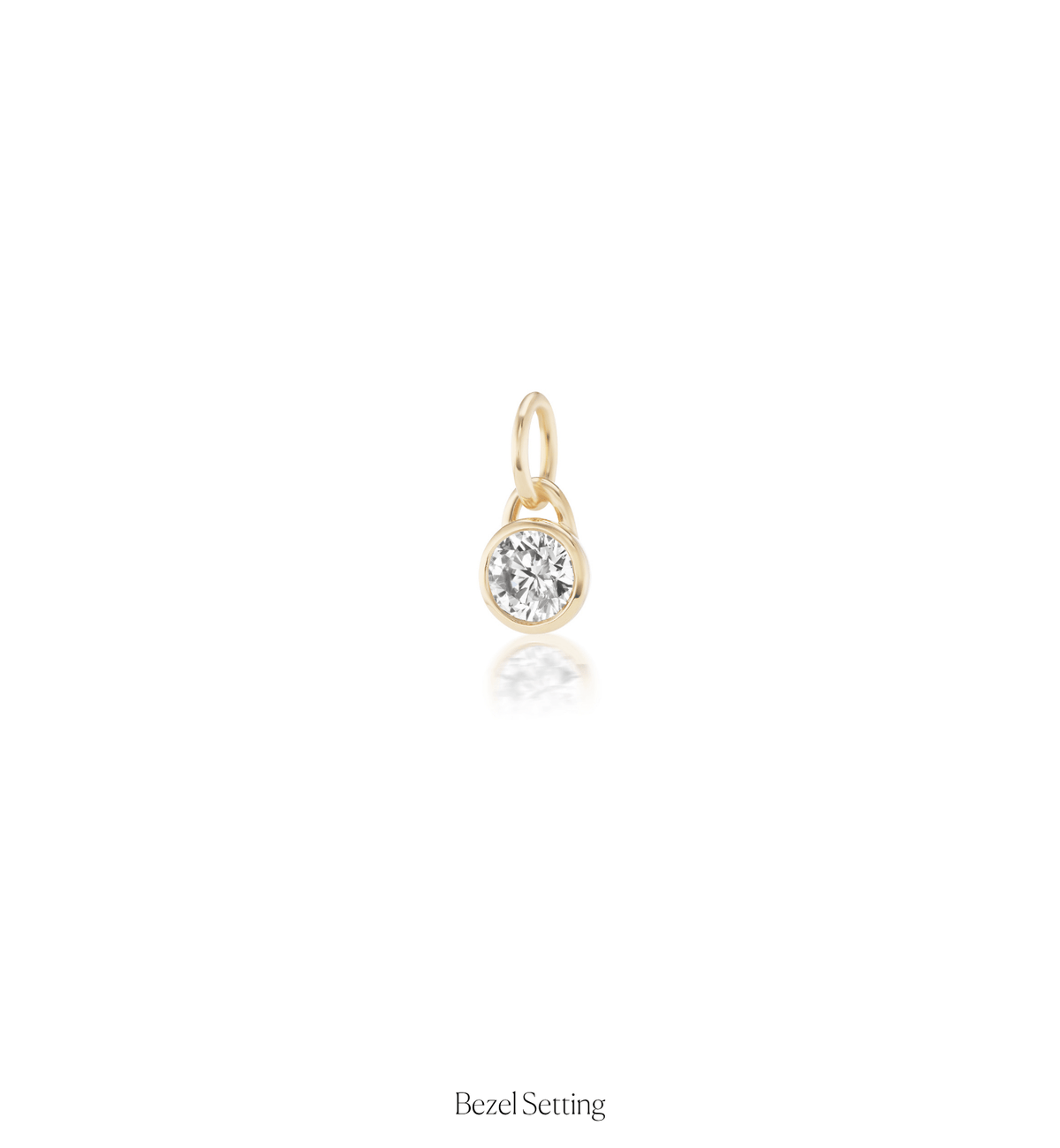 14k solid gold Signature Diamond Charm with a signature-cut diamond