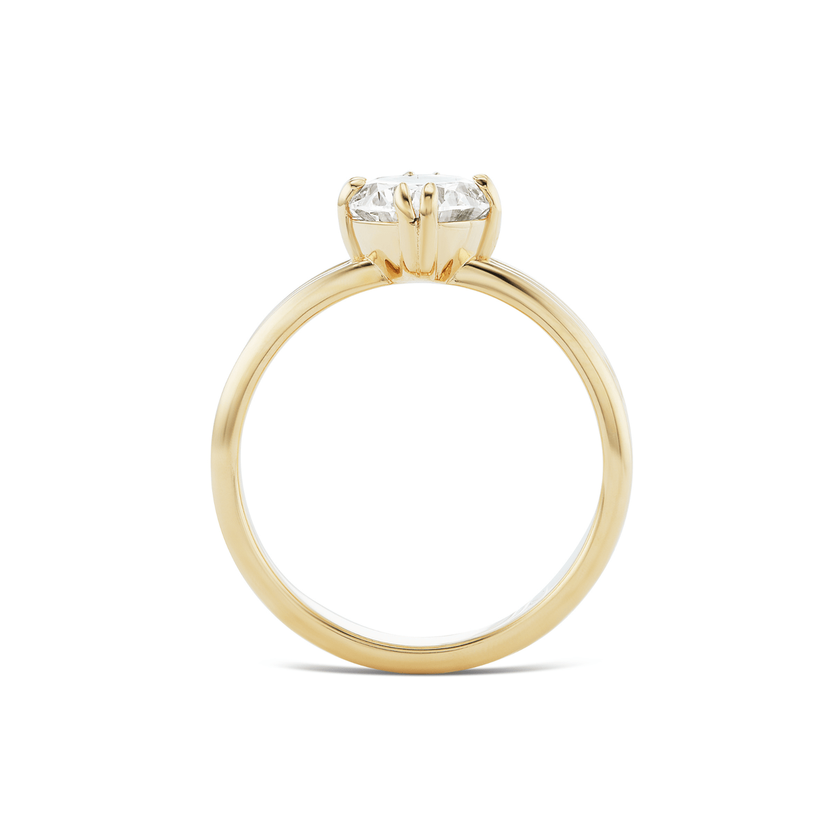14k solid gold Cardinal engagement ring with a triple-band design