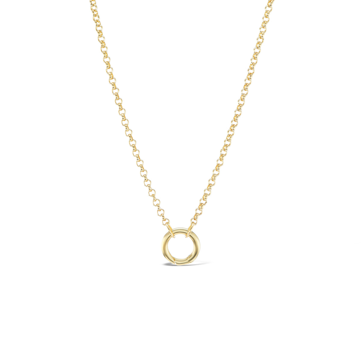 14k solid gold Charm Collector Chain as a rolo chain for collecting charms