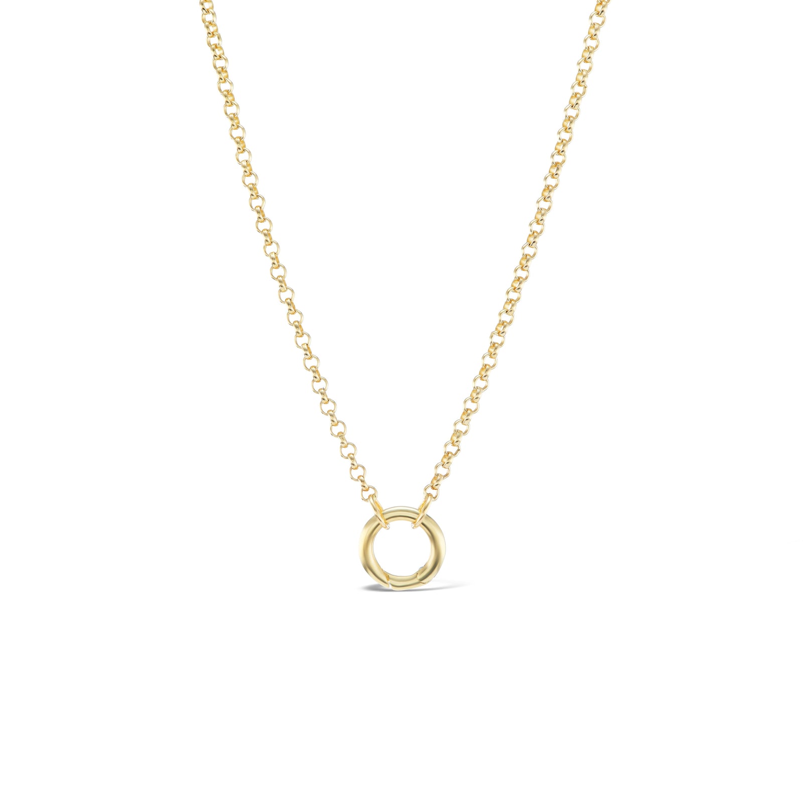 14k solid gold Charm Collector Chain as a rolo chain for collecting charms