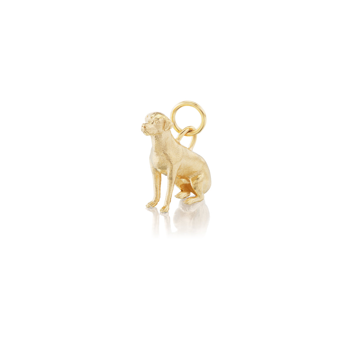 14k solid gold Custom Dog Charm as a custom hand-carved dog portrait