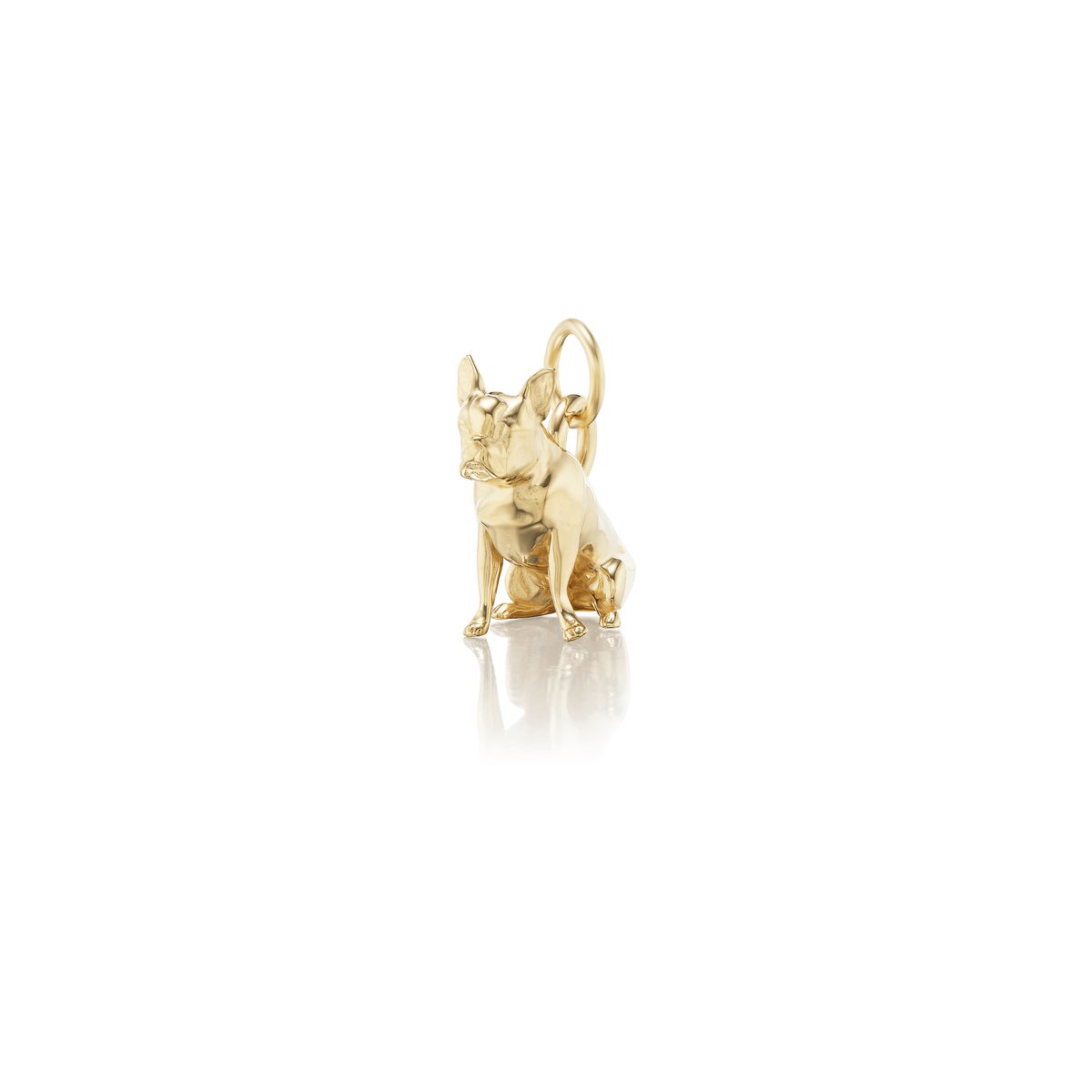 14k solid gold Custom Dog Charm as a custom hand-carved dog portrait