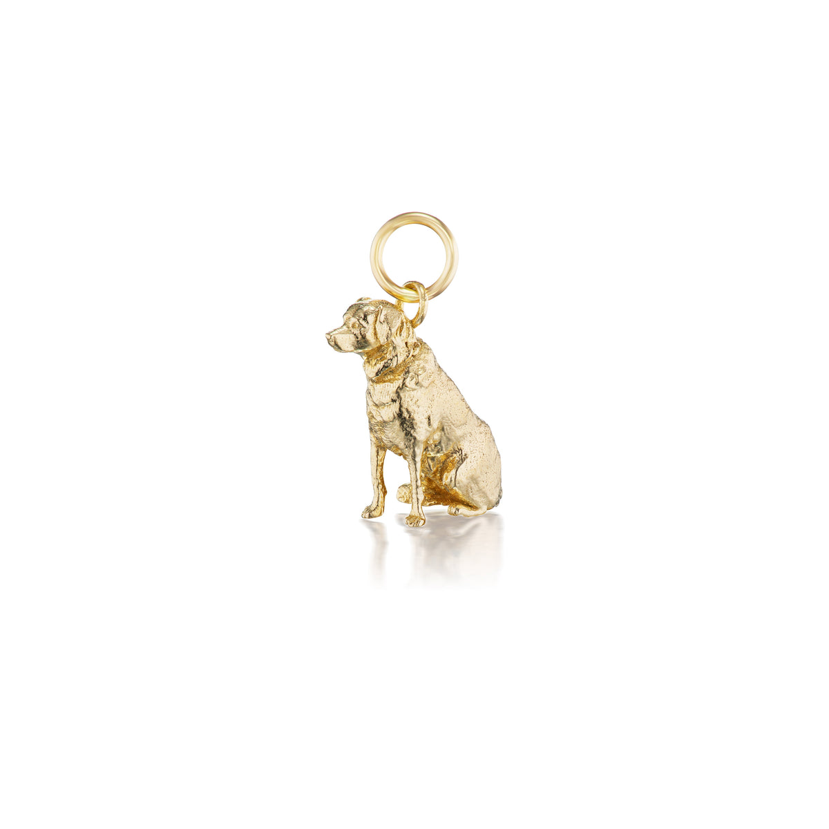 14k solid gold Custom Dog Charm as a custom hand-carved dog portrait