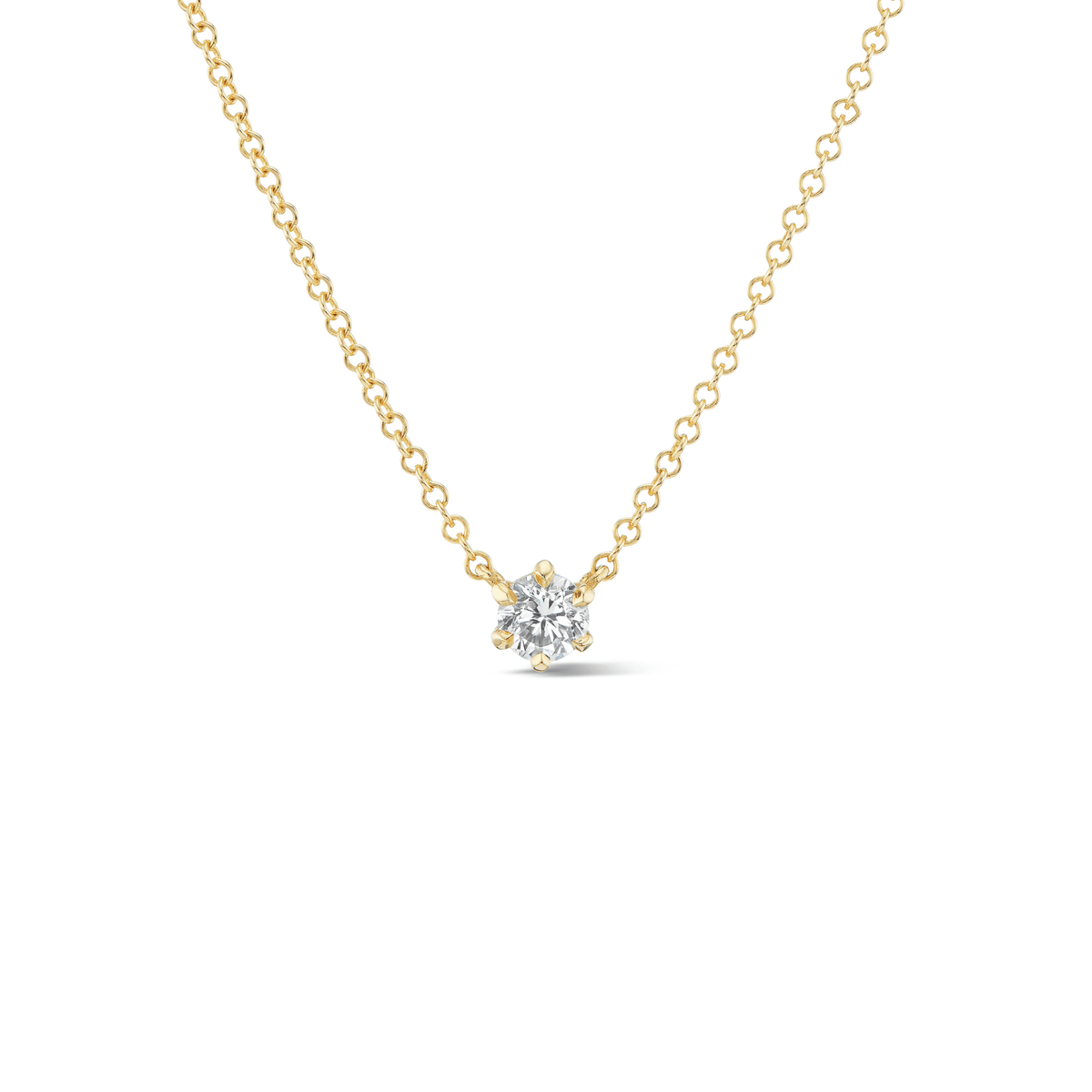 14k solid gold Diamond Daisy Necklace with a bezel-set diamond pendant