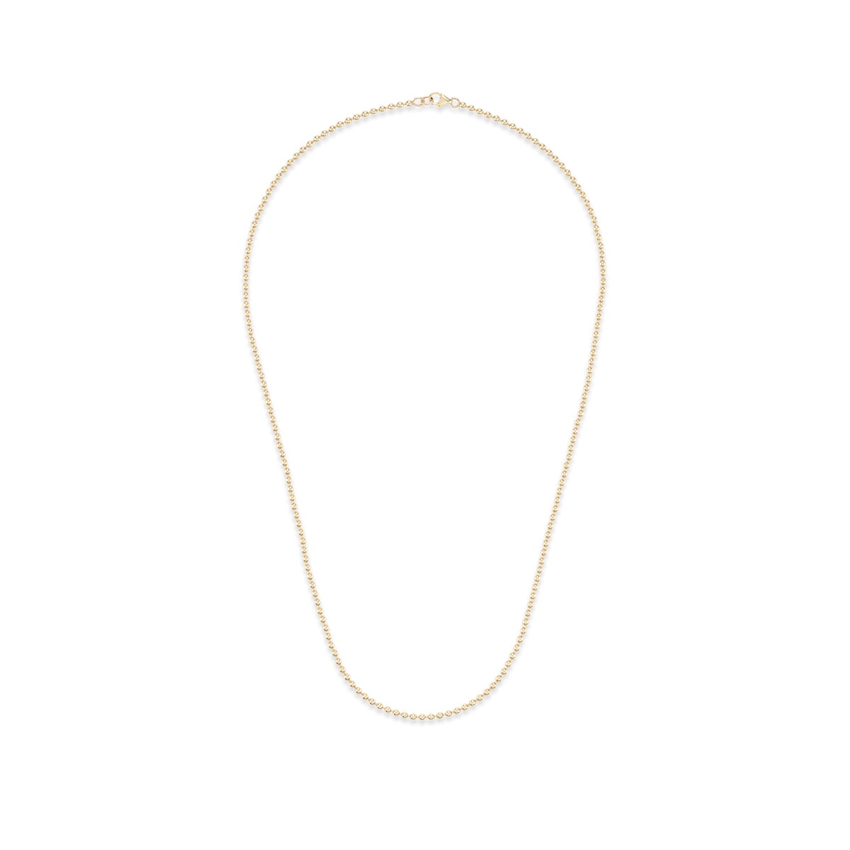 14k solid gold Ball Chain in a polished ball link