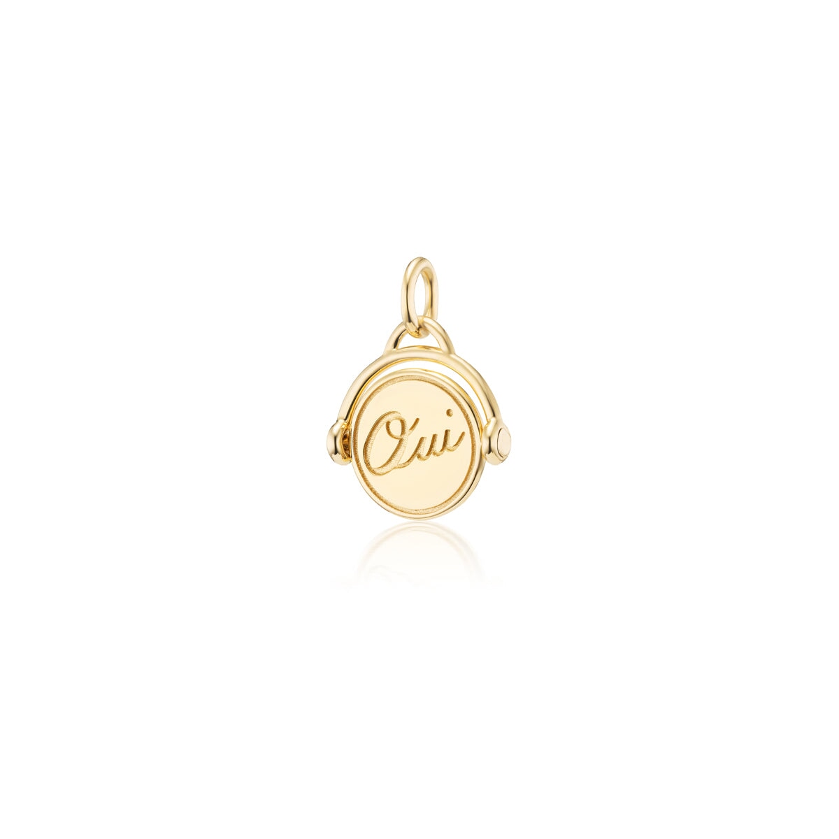 14k solid gold Charme de Décision as a spinning decision charm