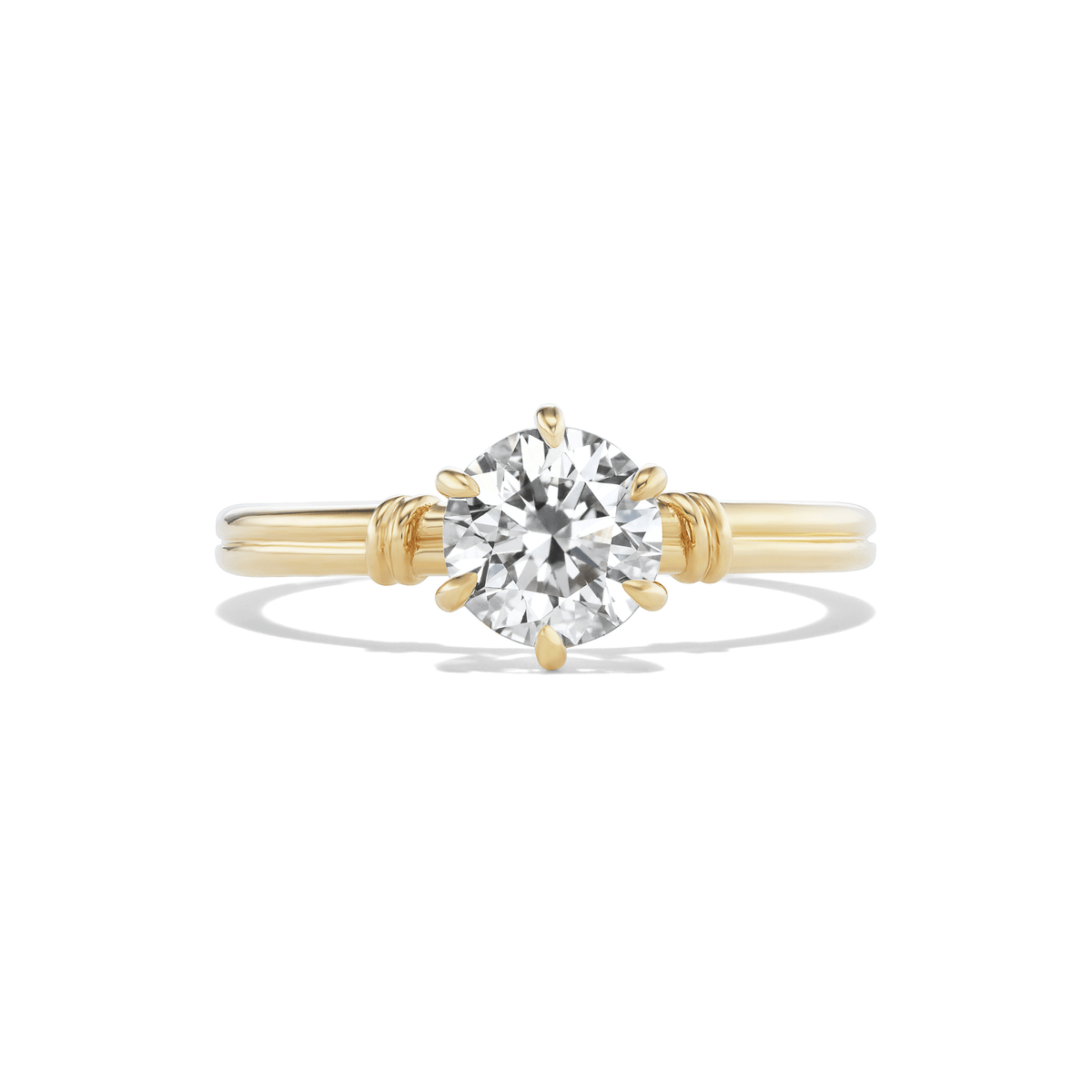 14k solid gold Lover's Knot engagement ring with an interlocking knot design