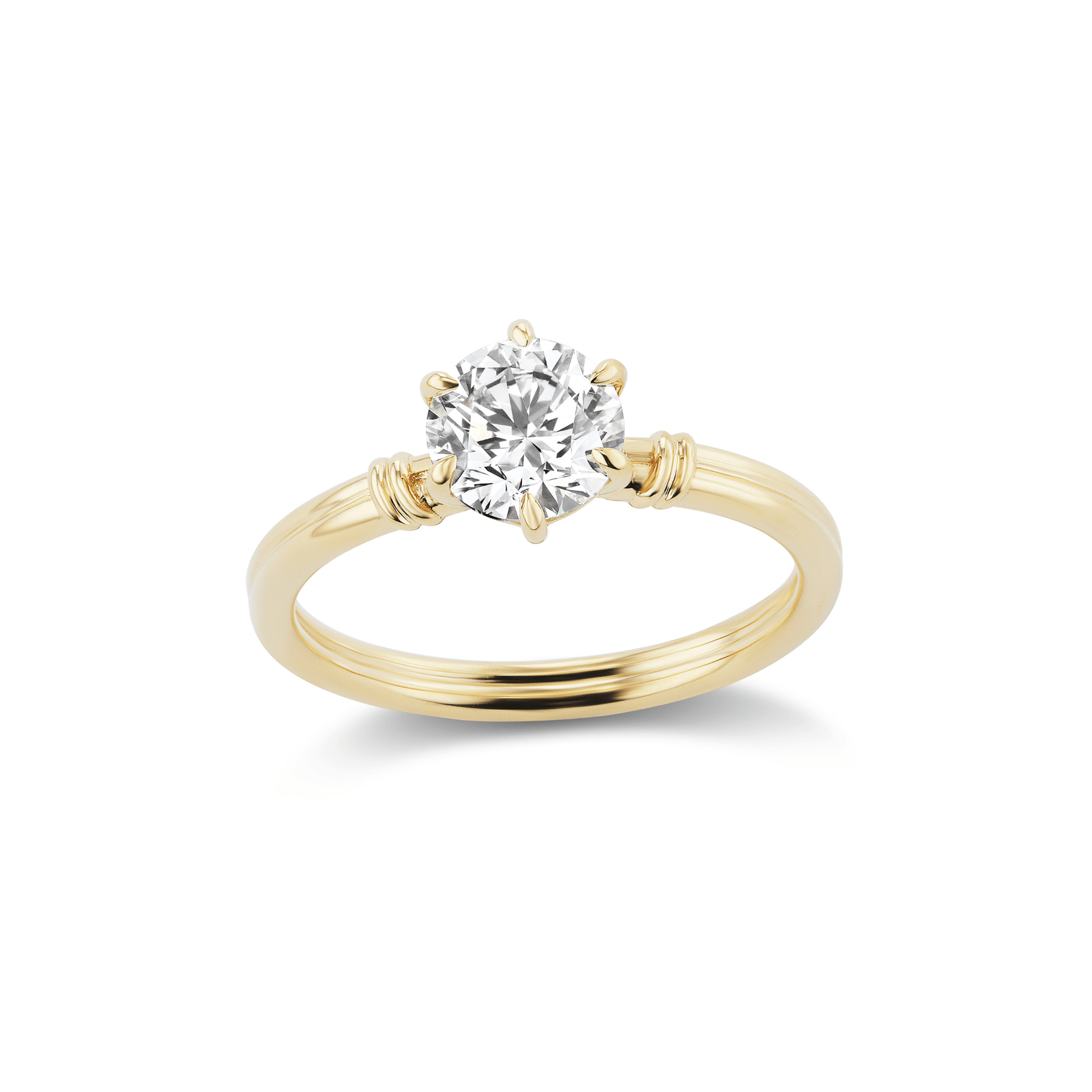 14k solid gold Lover's Knot engagement ring with an interlocking knot design