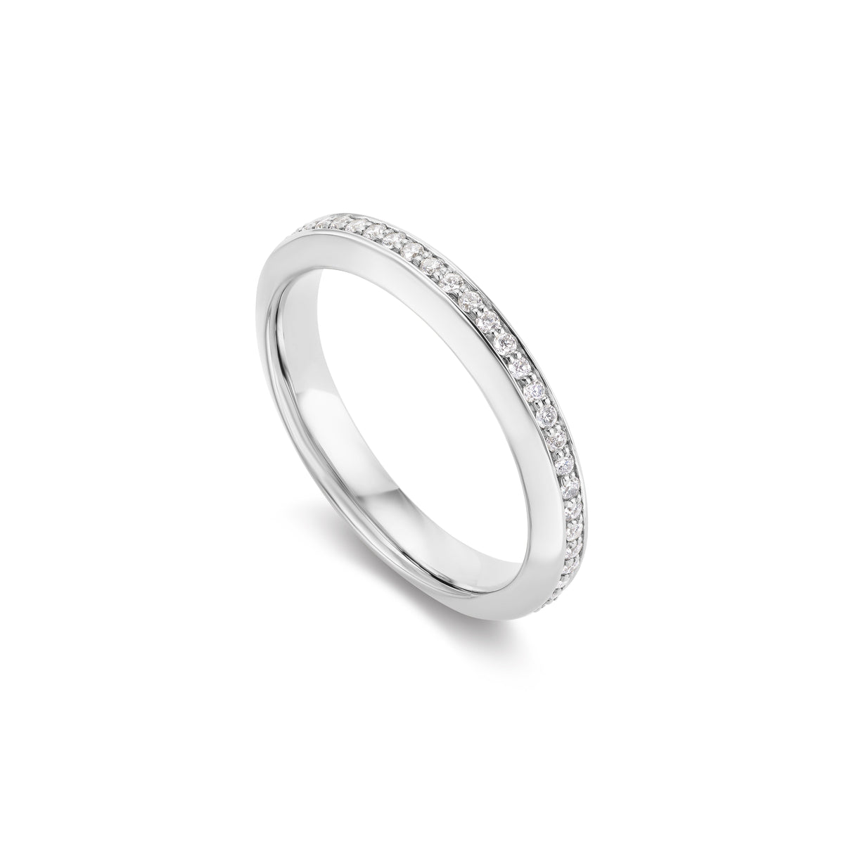 14k solid gold Signature Eternity Ring with diamonds around the band