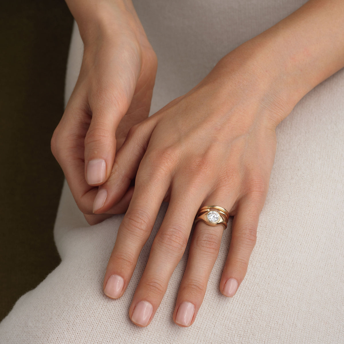 14k solid gold personalized Signature Band ring with custom hand engraving, in 2.5mm