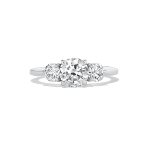 14k white gold three stone diamond engagement ring