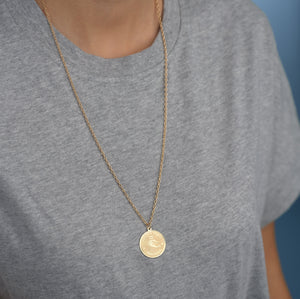 SOLD Vintage Aquarius Zodiac Circle Charm