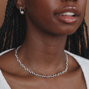 Unique Dancing Diamond Tennis Necklace
