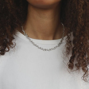 Dancing Diamond Tennis Necklace for Women