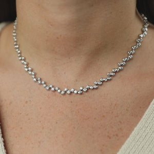 Elegant Dancing Diamond Tennis Necklace by Fewer Finer