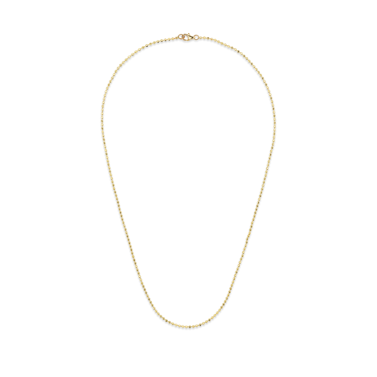 14k solid gold Caviar Necklace in a diamond-cut ball link