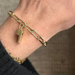 vintage gold whistle charm