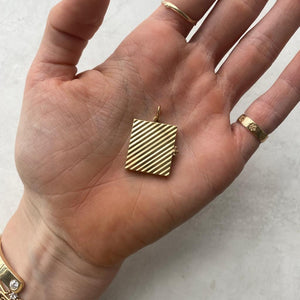 Striped and Textured Rectangular Locket