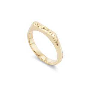 custom engravable gold signet ring 