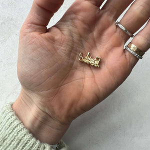 Vintage Gold Train Charm