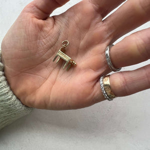 14k Gold Vintage Moving Pinball "Play Ball" Charm