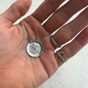 Vintage St. Christopher White Gold Charm for Women