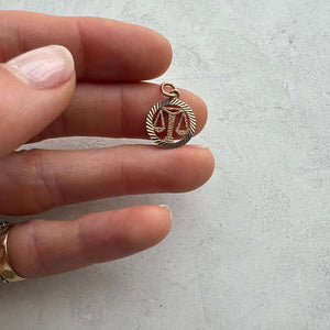Gold Vintage Libra Charm