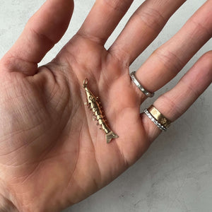 Gold Vintage Articulated Fish Charm