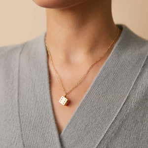 Vintage Enamel Dice Charm for Women