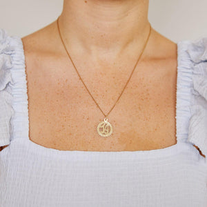 Vintage Framed Number "14" Charm for Women