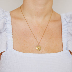 Vintage Sagittarius Circle Charm for Women