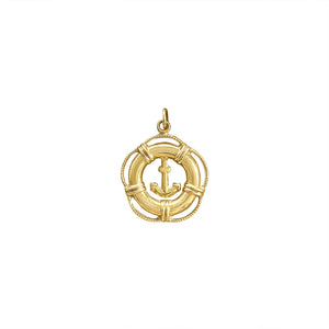 Vintage 3D Life Preserver Ring Anchor Charm by Fewer Finer
