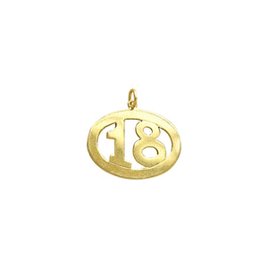 vintage number 18 gold charm