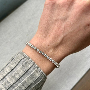 Vintage Three Prong Diamond Tennis Bracelet