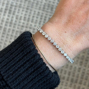 Vintage 3 Prong Diamond Tennis Bracelet