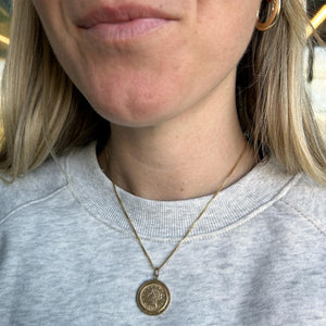 vintage gold lady liberty coin charm