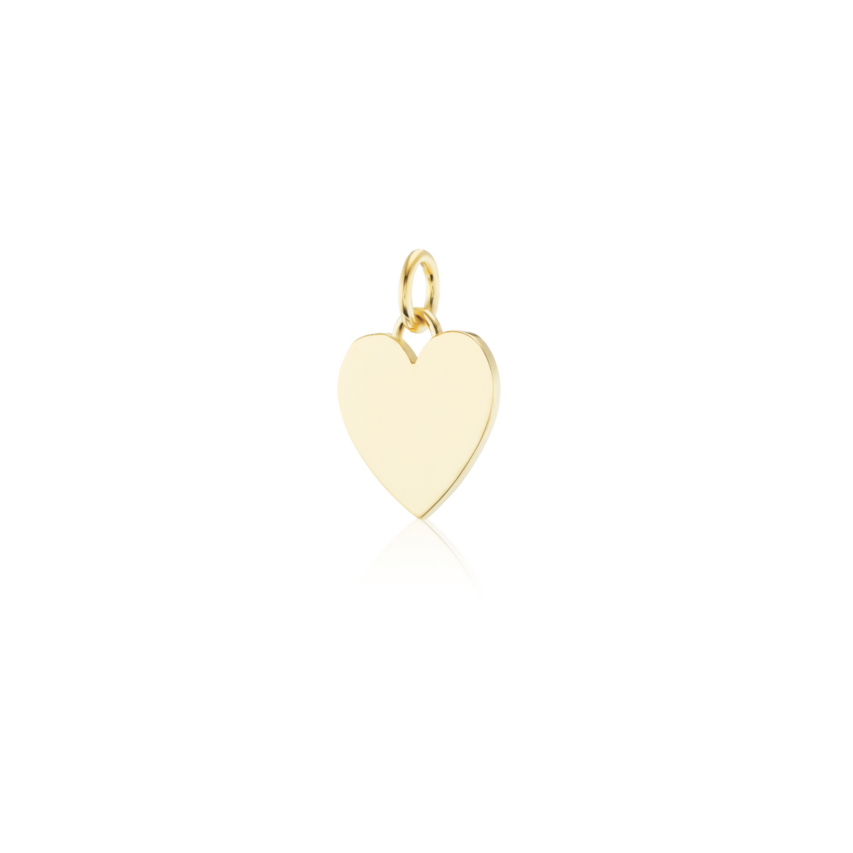 14k solid gold personalized Classic Heart Charm with custom hand engraving