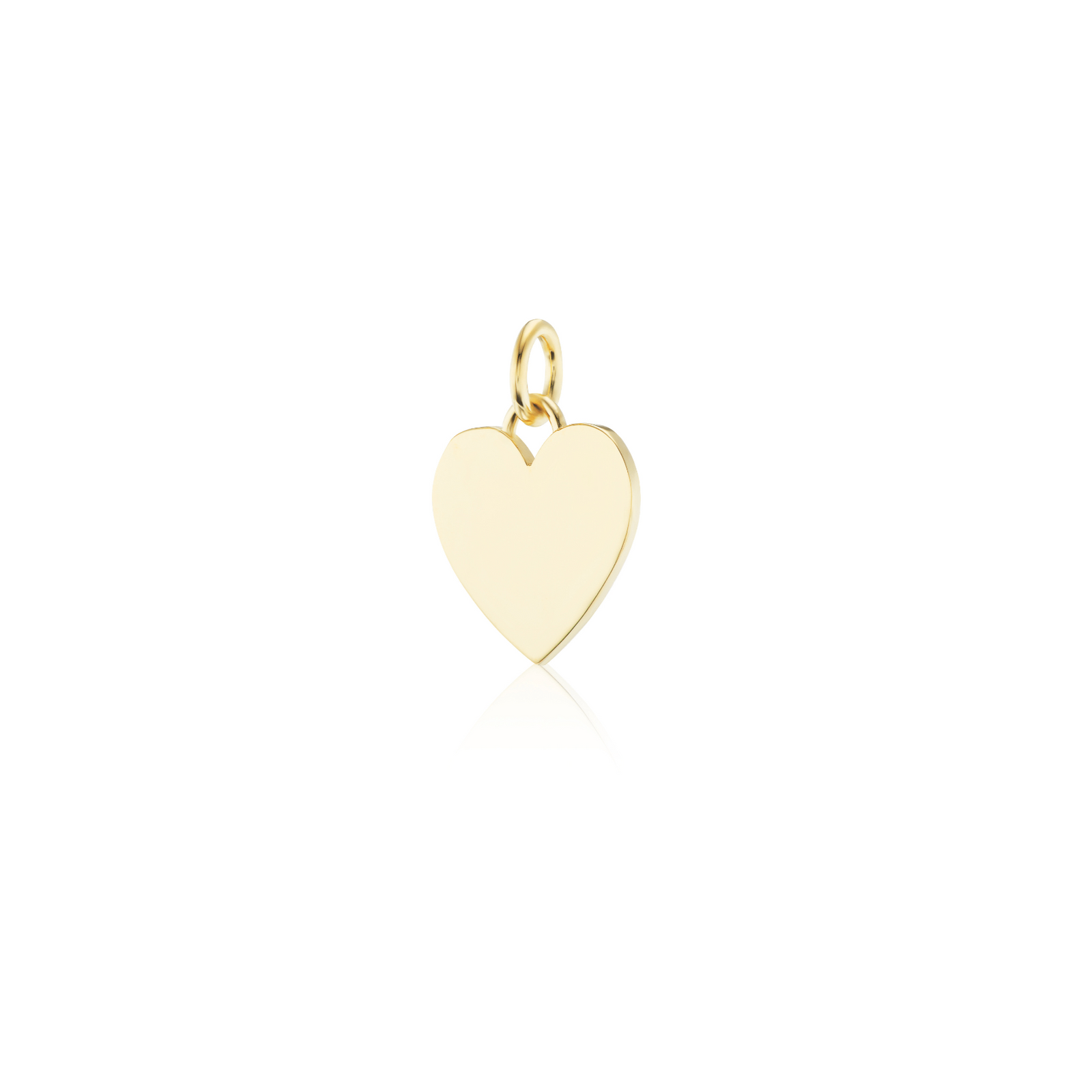 14k solid gold personalized Classic Heart Charm with custom hand engraving