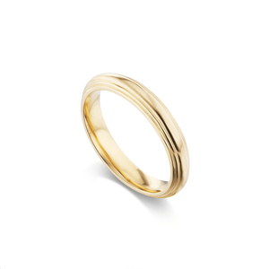 14k solid gold column style wedding band
