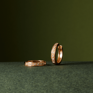 14k gold diamond huggies
