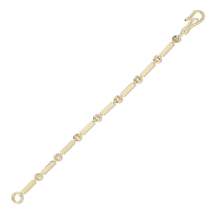 14k solid gold bar link engravable bracelet