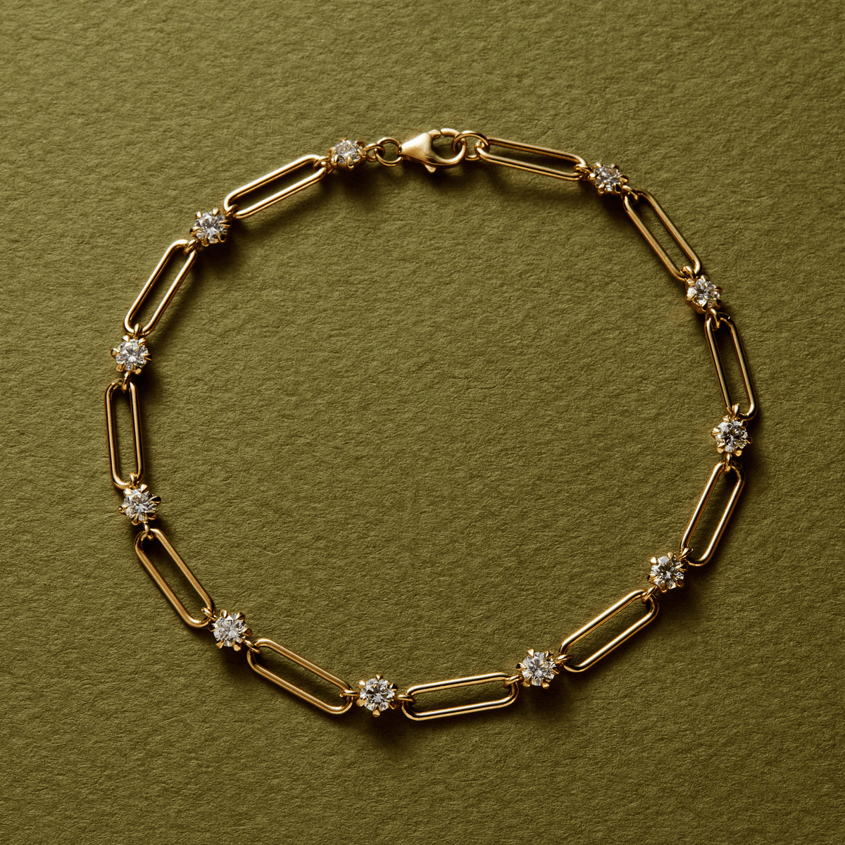 14k gold link chain with diamonds