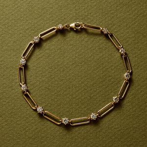 14k gold link chain with diamonds