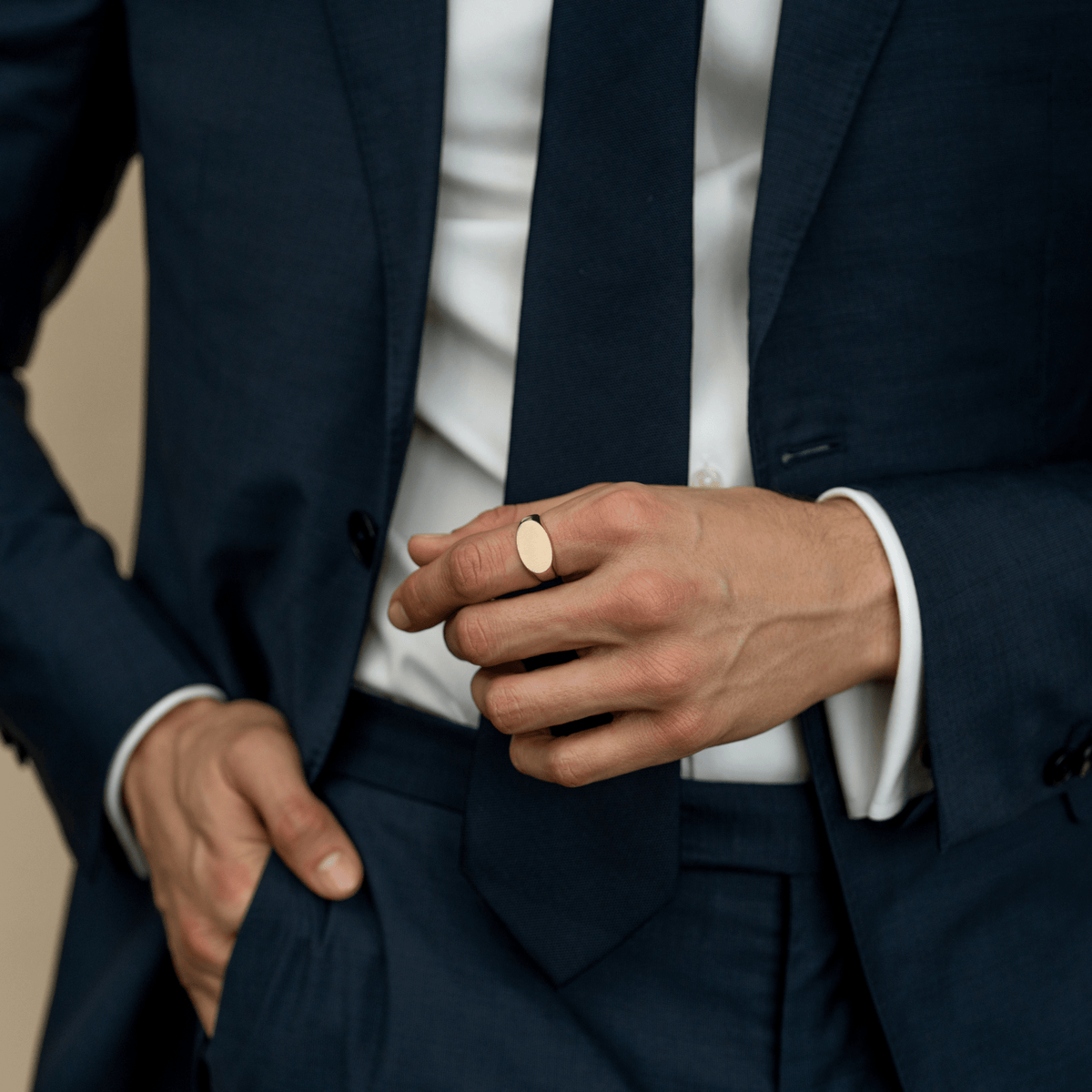 14k solid yellow gold personalized Oval Signet Ring with custom hand engraving