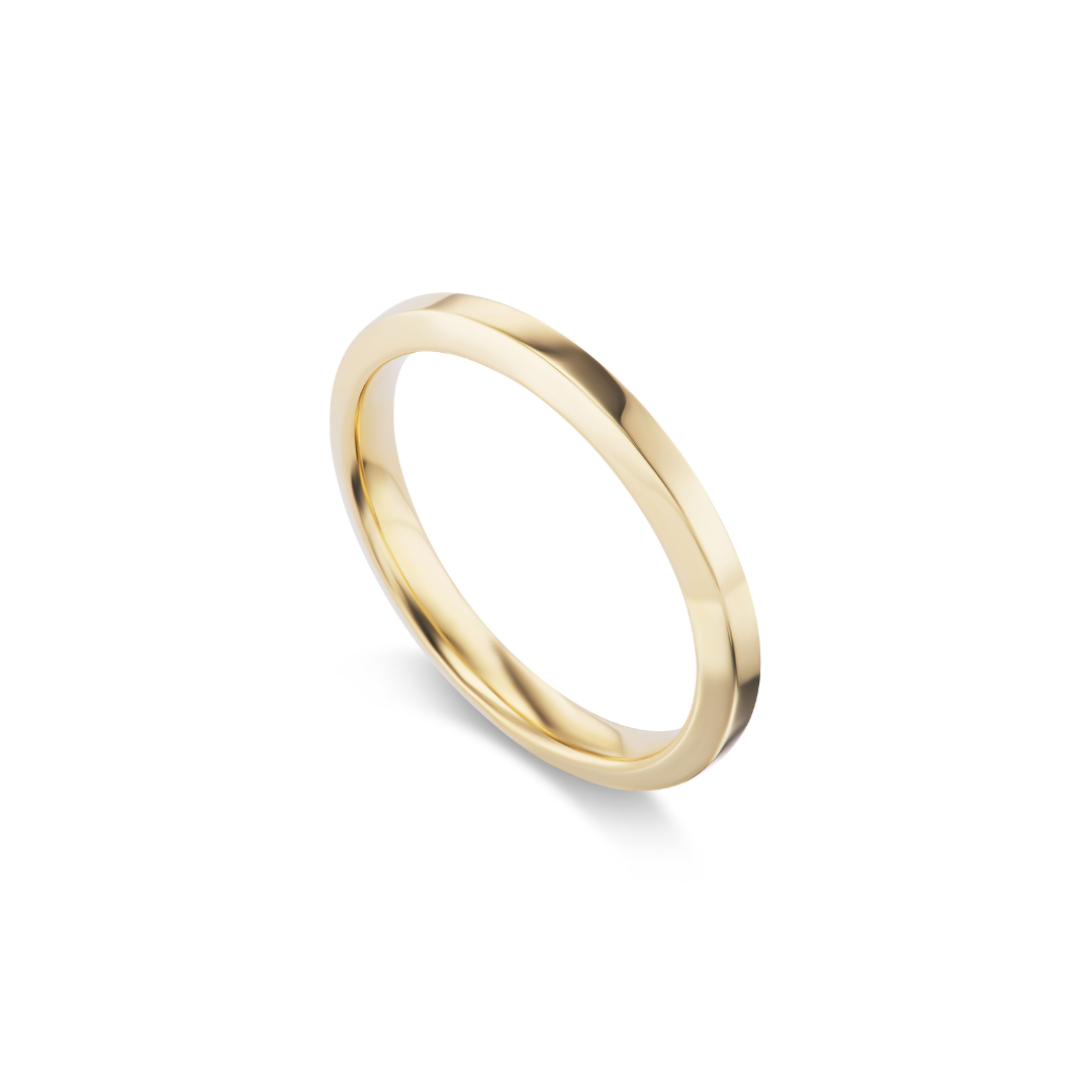 14k solid gold personalized Signature Band ring with custom hand engraving, in 2.5mm