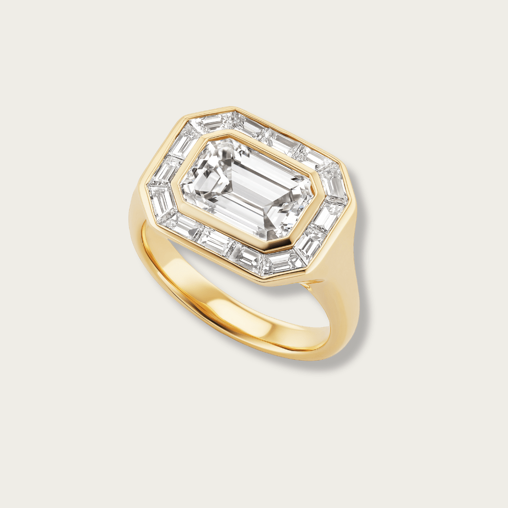 A Custom Art-Deco Emerald Engagement Ring